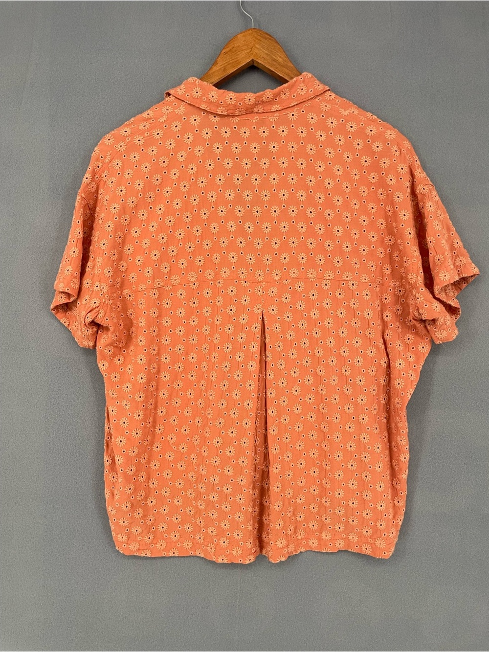Madewell Portside Daisy‑Embroidered Eyelet Button‑Down Blouse Orange Size Small - Picture 2 of 6